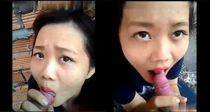Tình nhân liếm thằng nhỏ ở vườn sau nhà